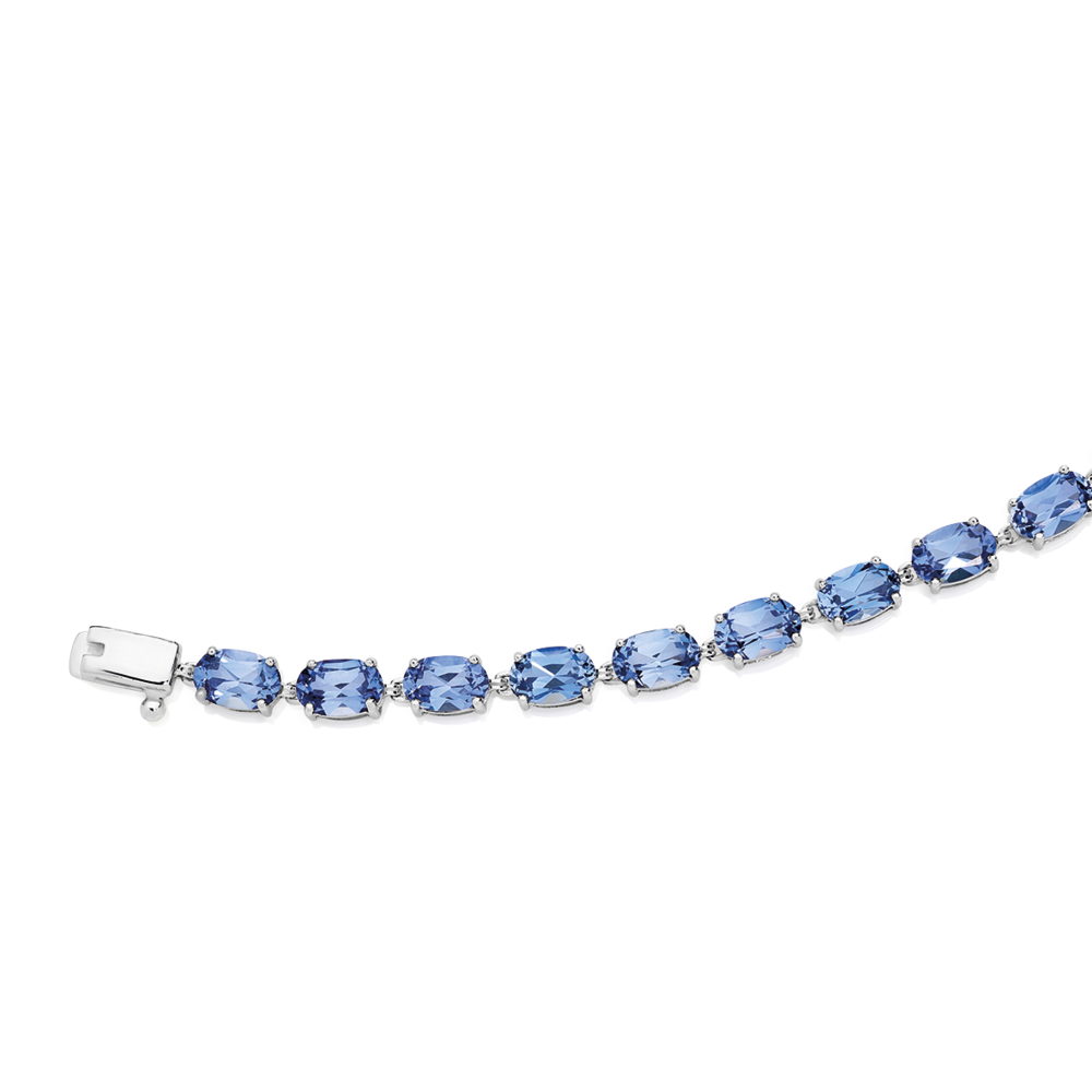 Lab Created White Sapphire Bracelet in Sterling Silver  Helzberg Diamonds