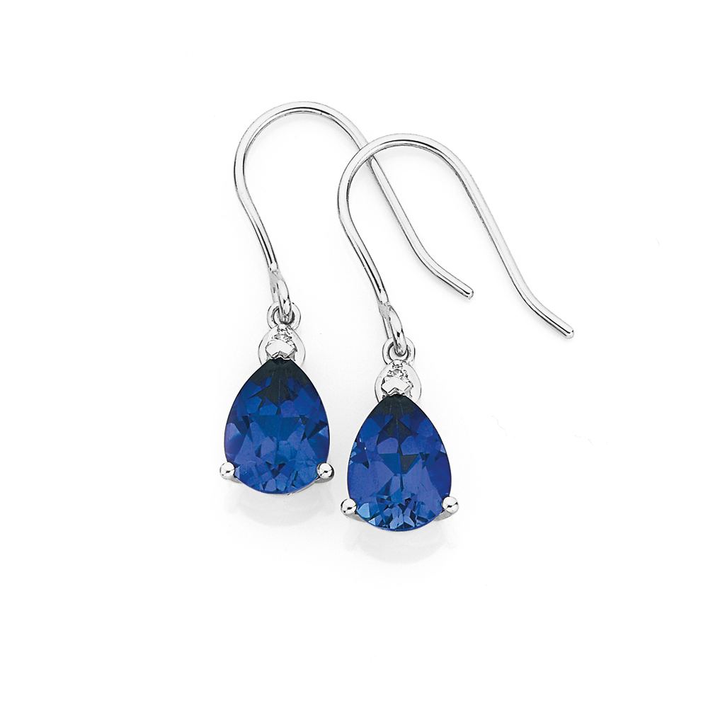 Blue sapphire cheap dangle earrings