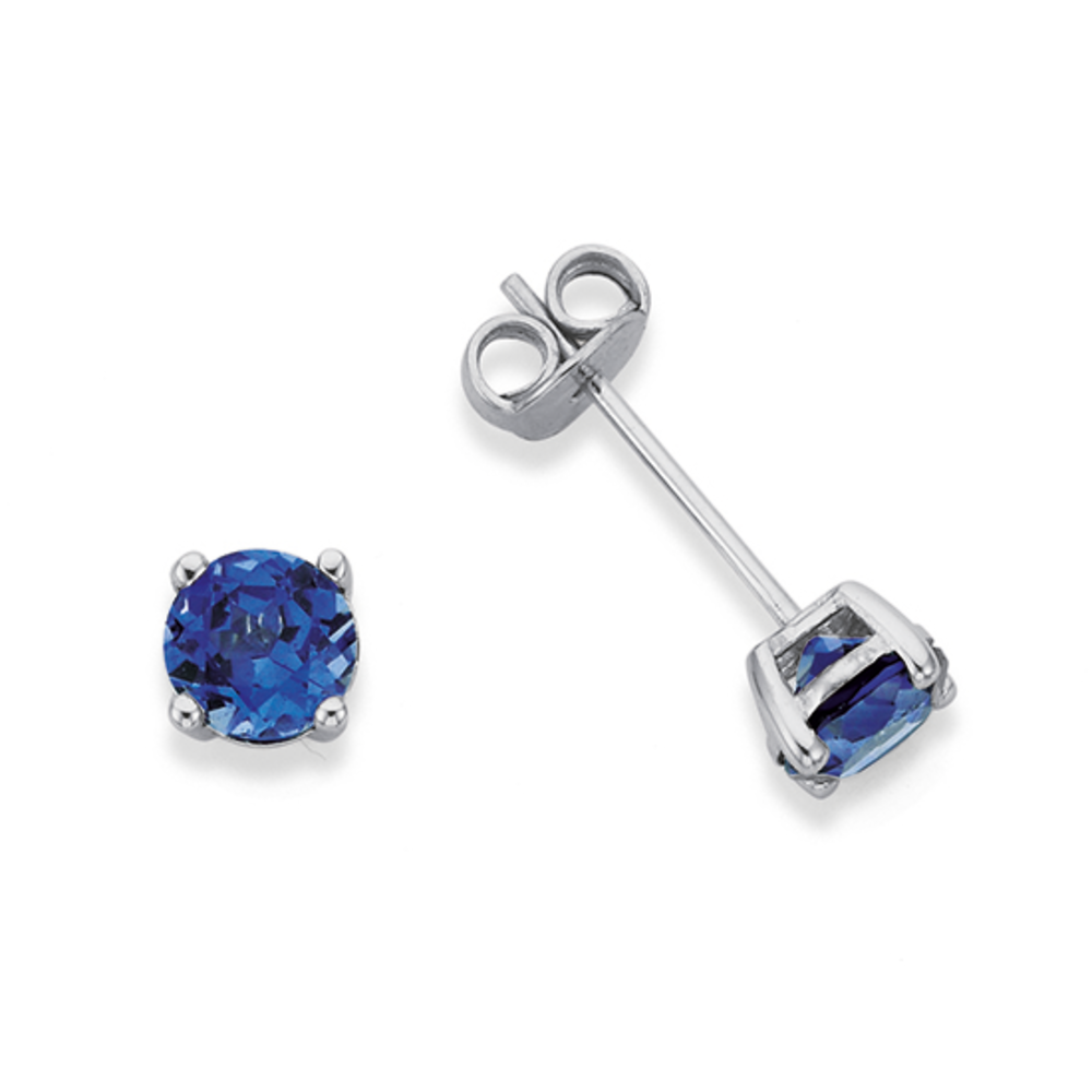 Blue sapphire stud earrings deals