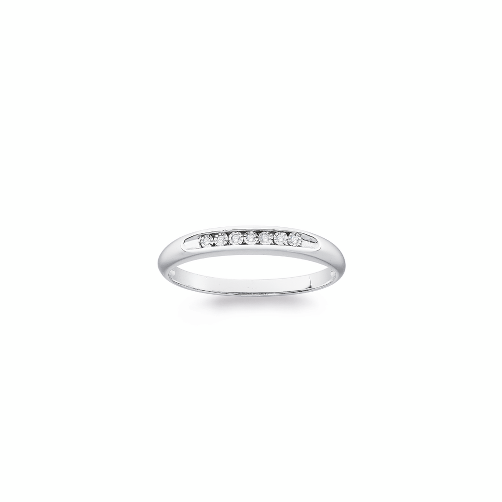 9ct White Gold Diamond Band