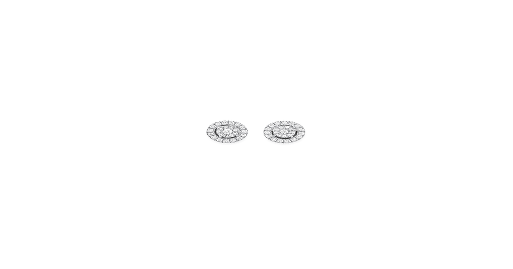 9ct White Gold Diamond Cluster Frame Stud Earrings Prouds