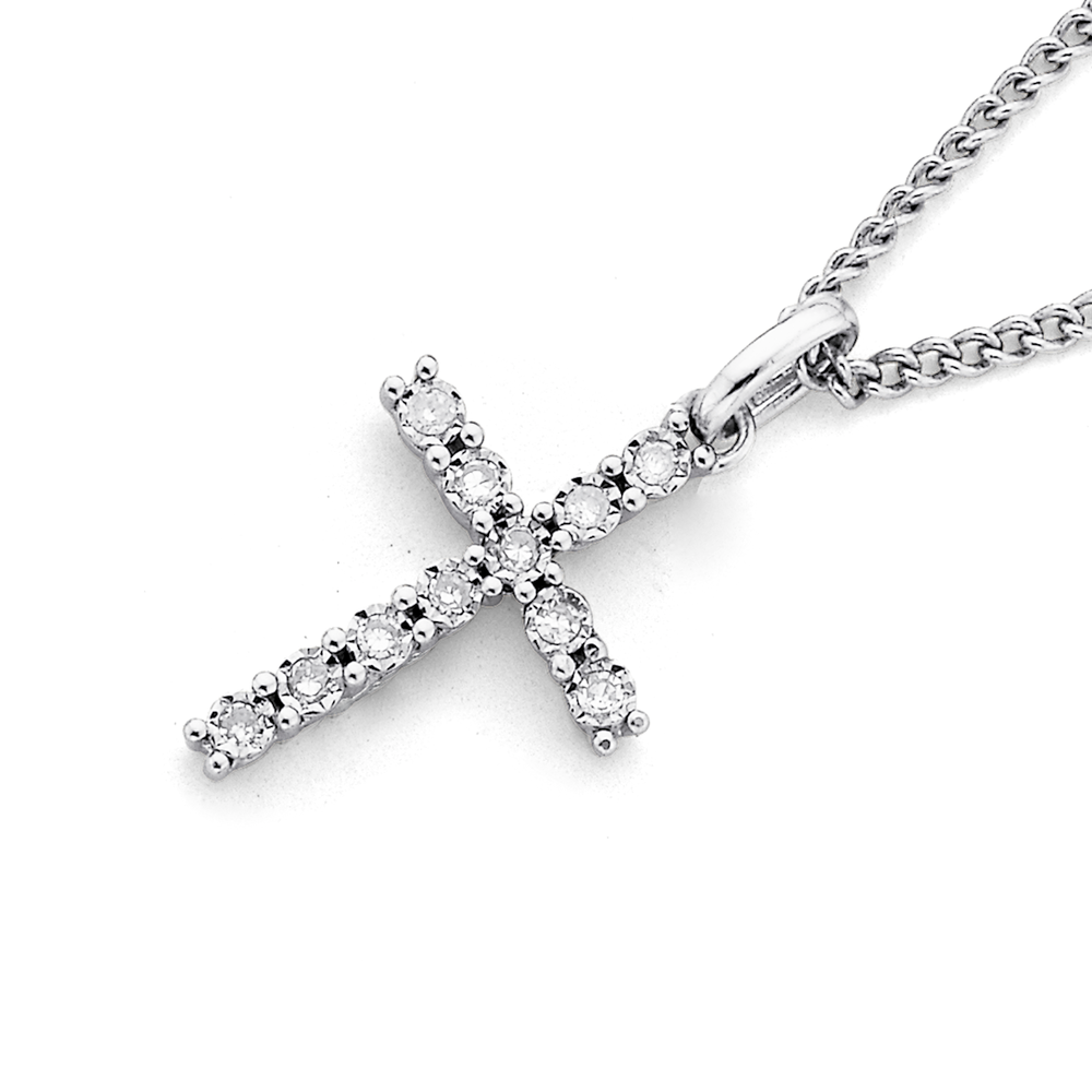 14K Diamond Cross Necklace – Baby Gold