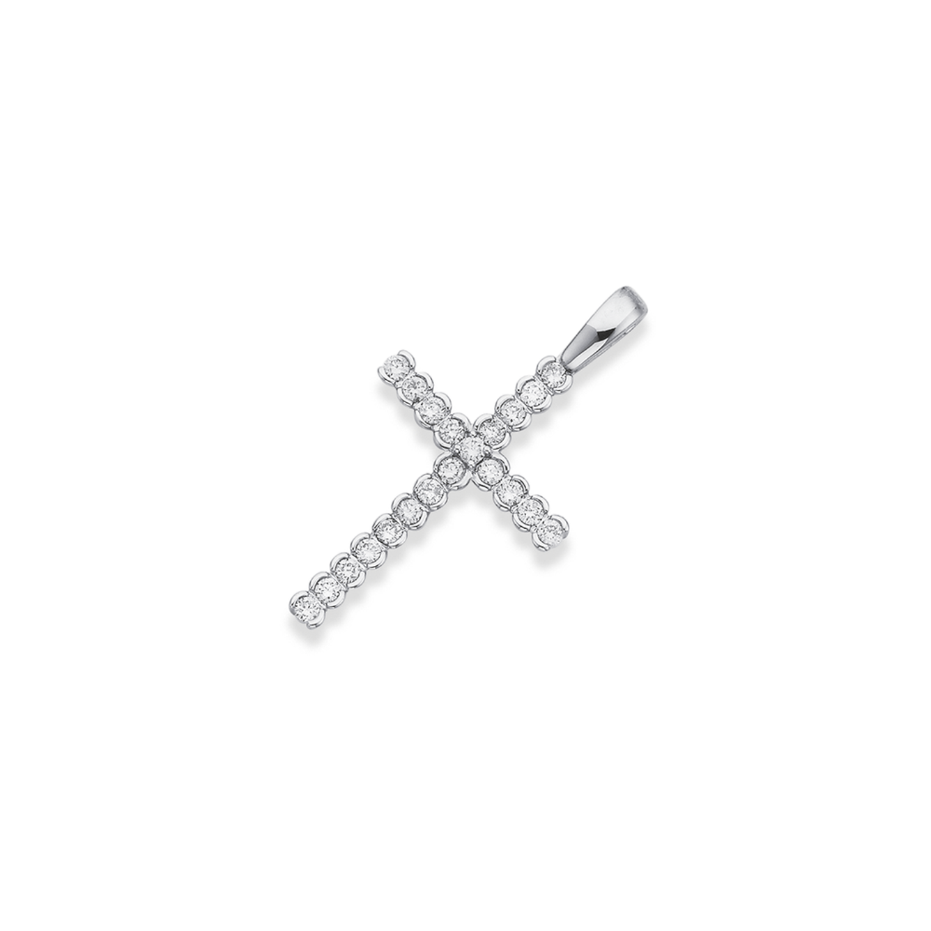 Prouds white gold cross Clearance