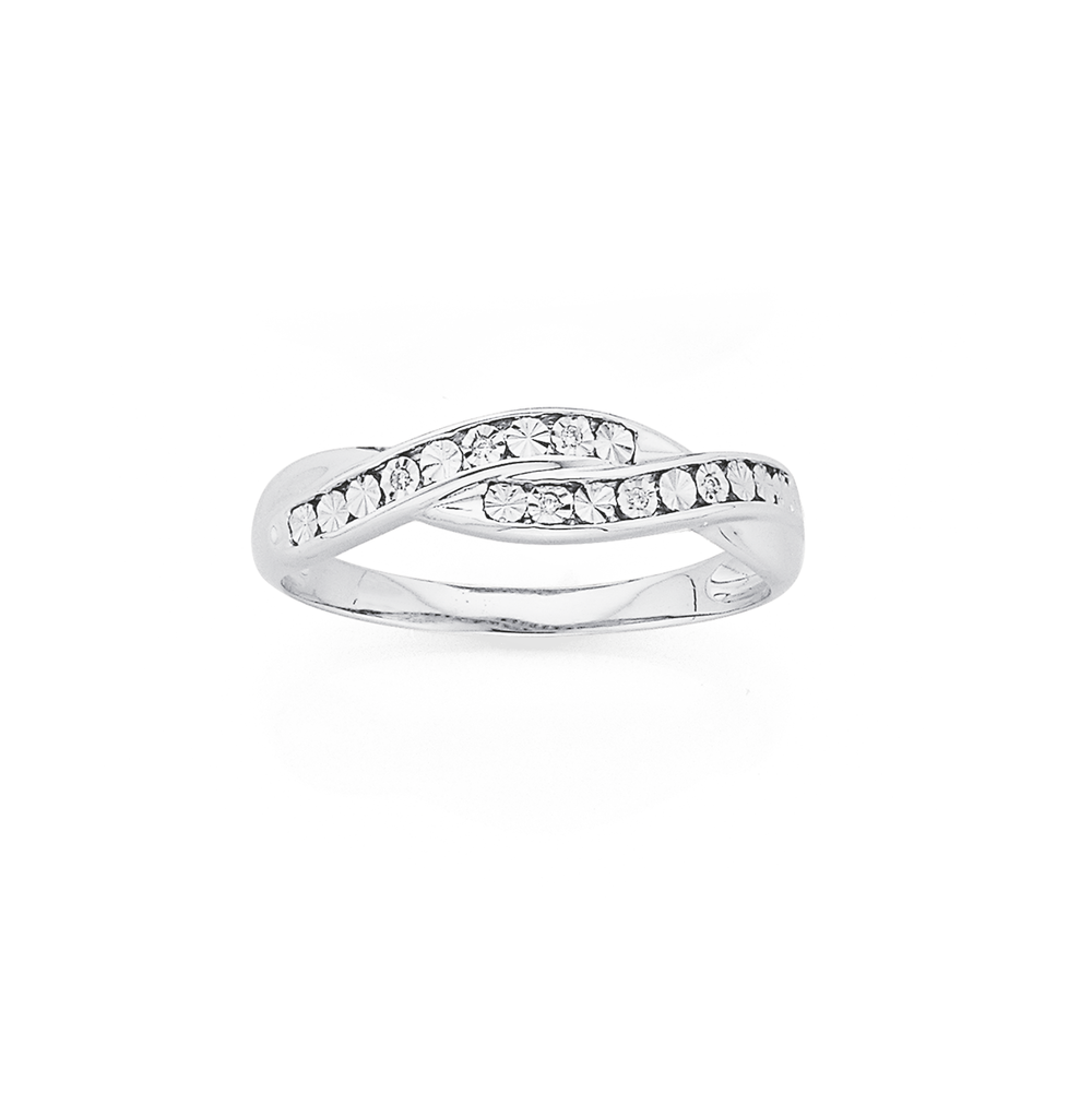White gold hotsell cross over ring