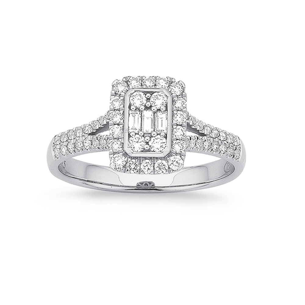 9ct Gold Diamond Cluster Bridal Set Rings Prouds The Jewellers