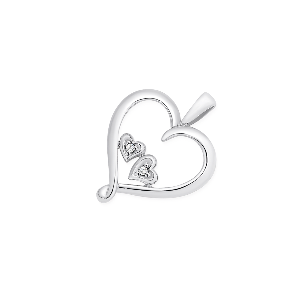 9ct white gold on sale diamond heart pendant