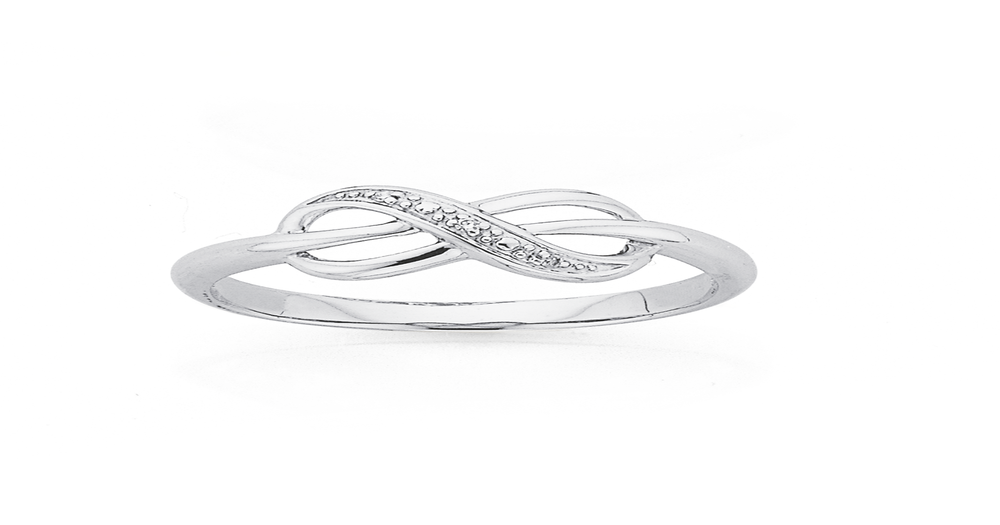 9ct White Gold Diamond Infinity Ring | Prouds