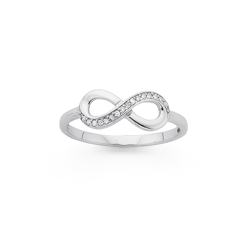 Tiffany & Co Infinity Diamond Ring 750 SZ O 1/2 - Bloomsbury Manor Ltd