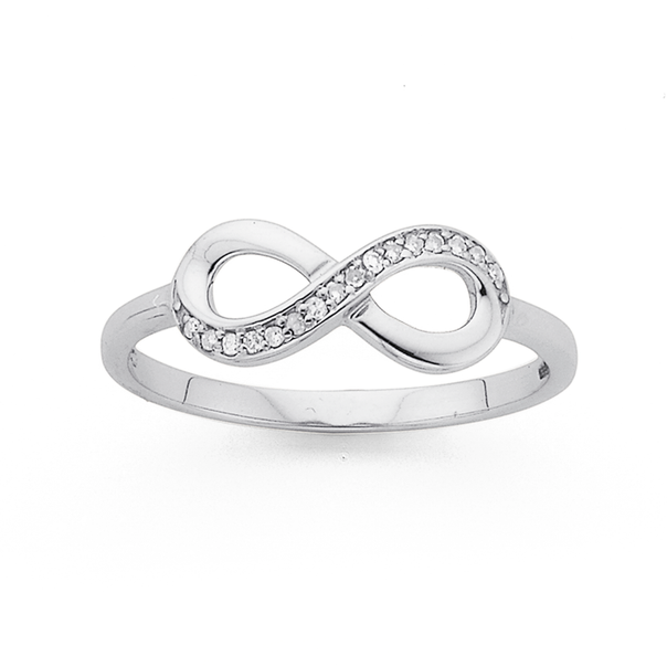 9ct White Gold Diamond Infinity Ring | Rings | Prouds The Jewellers