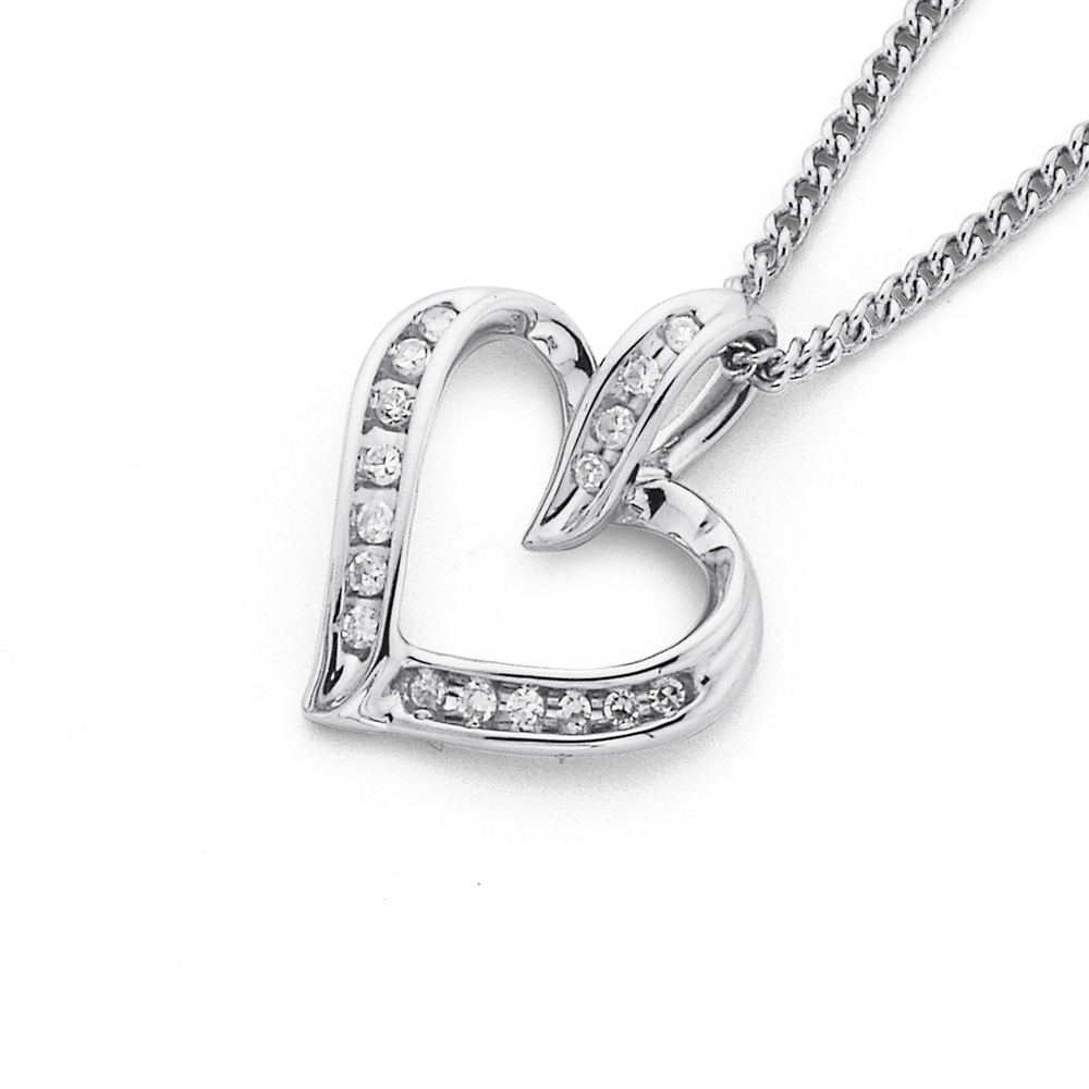 Round Brilliant 0.75 ctw VS2 Clarity, I Color Diamond 14kt White Gold Heart  Necklace | Costco