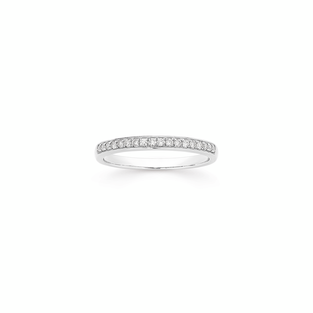9ct White Gold Diamond Pave Band