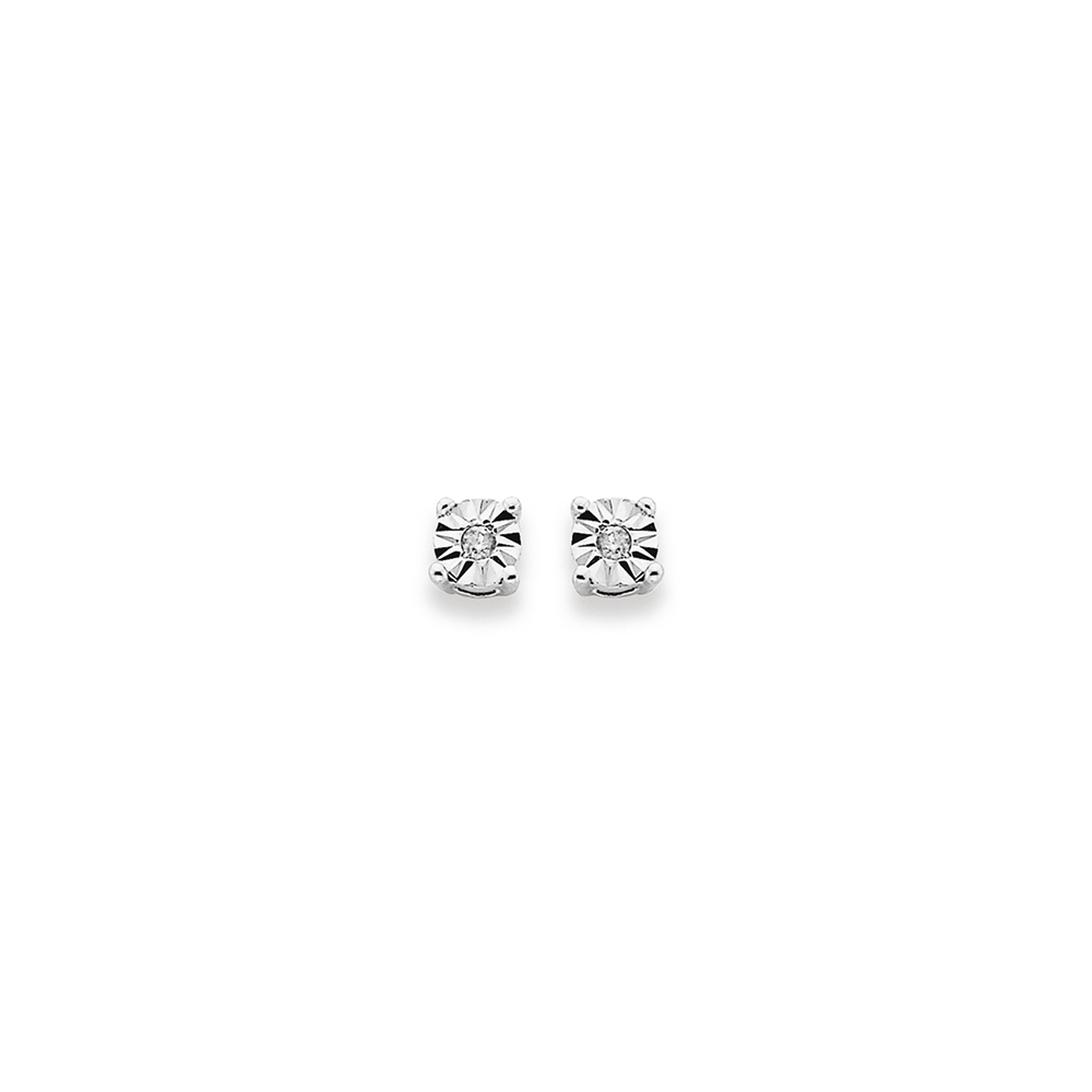 Goldsmiths 9ct White Gold Diamond Set Heart Stud Earrings EA0645D69KW |  Goldsmiths