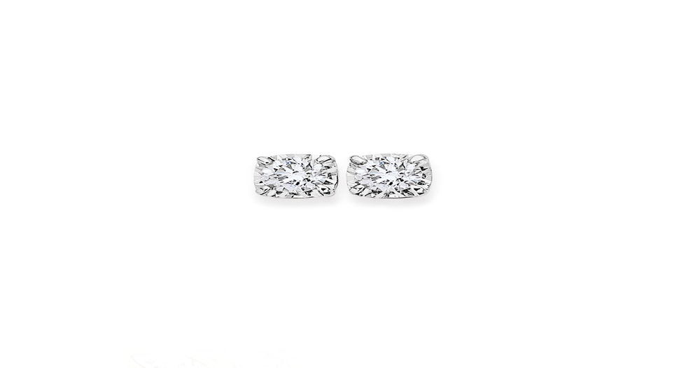 9ct White Gold Diamond Stud Earrings Prouds