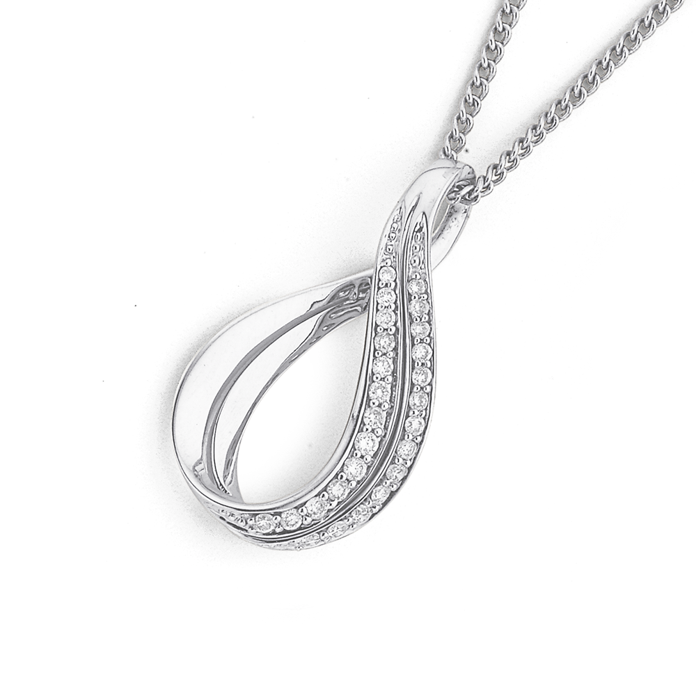 Stephanie White Gold Pendant in 14k/ 18k at your door steps | Dishis jewels.