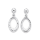 9ct White Gold Oval Stud Earrings