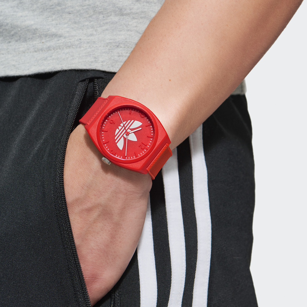 Adidas red top watch