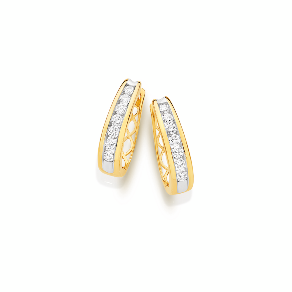 Alora 10ct Gold 1/2 Carat TW Lab Grown Diamond Huggie Earrings