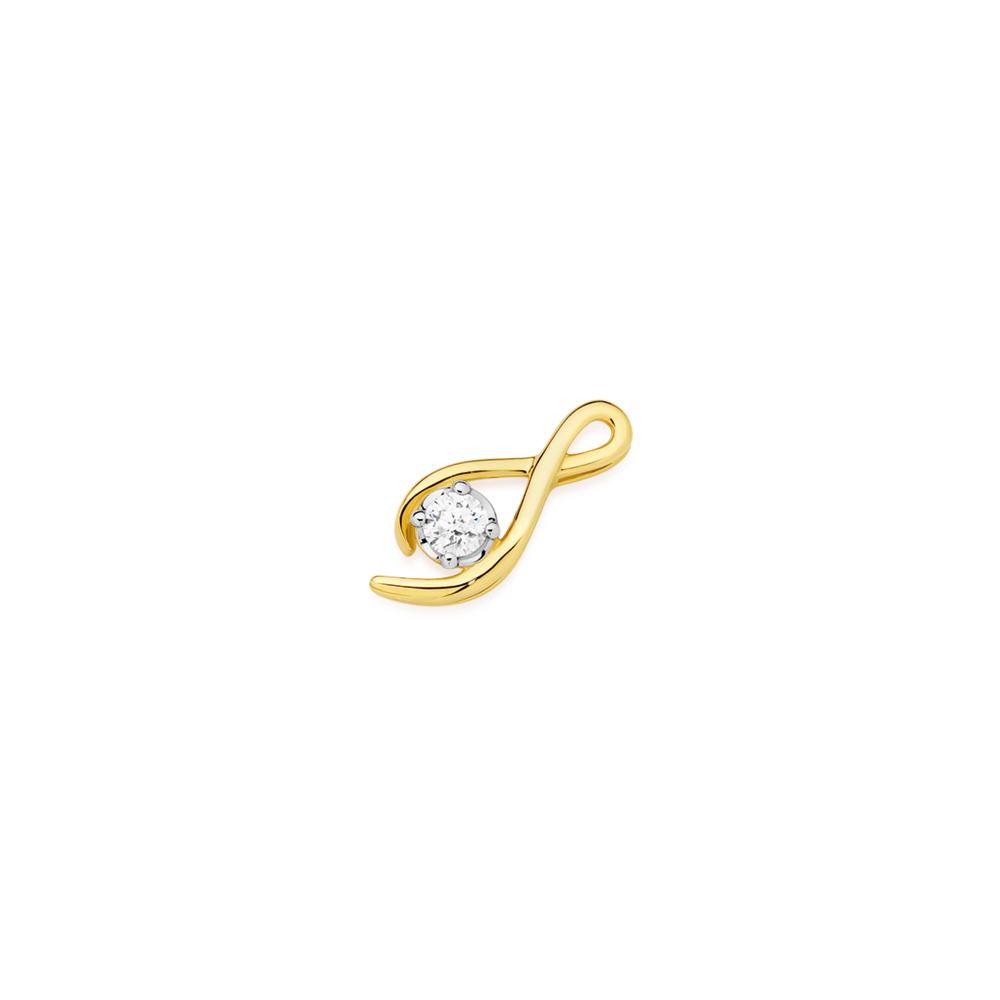 Alora 10ct Gold 1/4 Carat Solitaire Lab Grown Diamond Twist Pendant