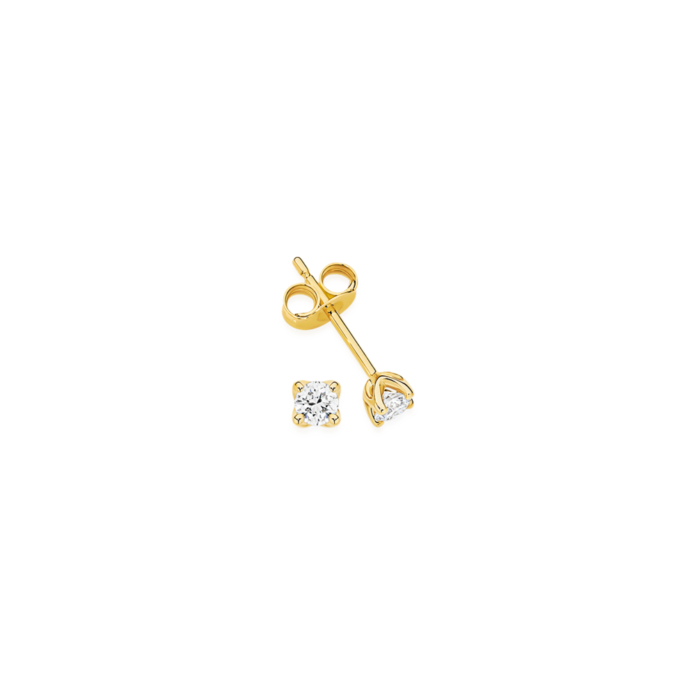 Alora 10ct Gold 1/4 Carat TW Lab Grown Diamond Solitaire Stud Earrings