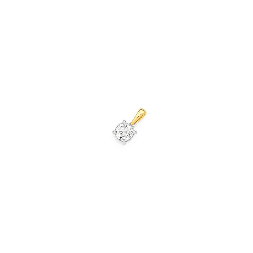 Alora 10ct Two Tone Gold 1/2 Carat Solitaire Lab Grown Diamond Pendant