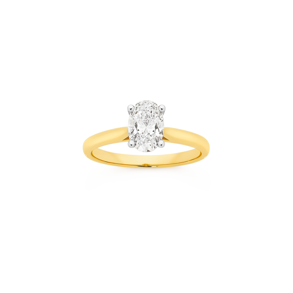 Alora 14ct Gold 1 Carat Lab Grown Diamond Solitaire Ring