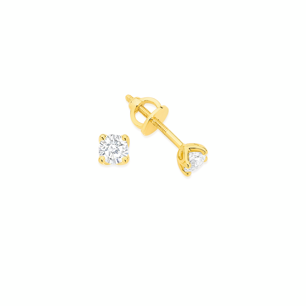 Alora 14ct Gold 1/2 Carat TW Lab Grown Diamond 4 Claw Stud Earrings