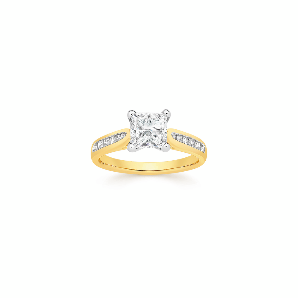 Alora 14ct Gold 1.75 Carats TW Lab Grown Diamond Shoulder Solitaire Ring