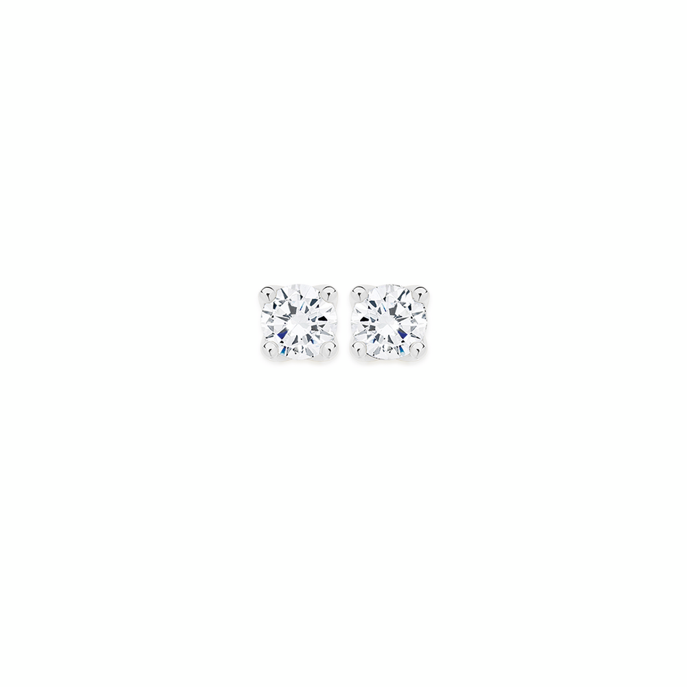 Alora 14ct White Gold 1/2 Carat TW Lab Grown Diamond 4 Claw Stud Earrings