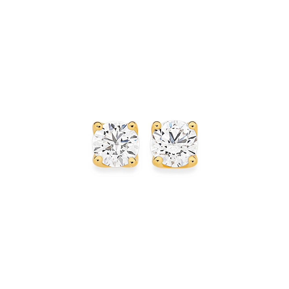Alora 9ct Gold 1 1/2 Carats TW Lab Grown Diamond 4 Claw Stud Earrings