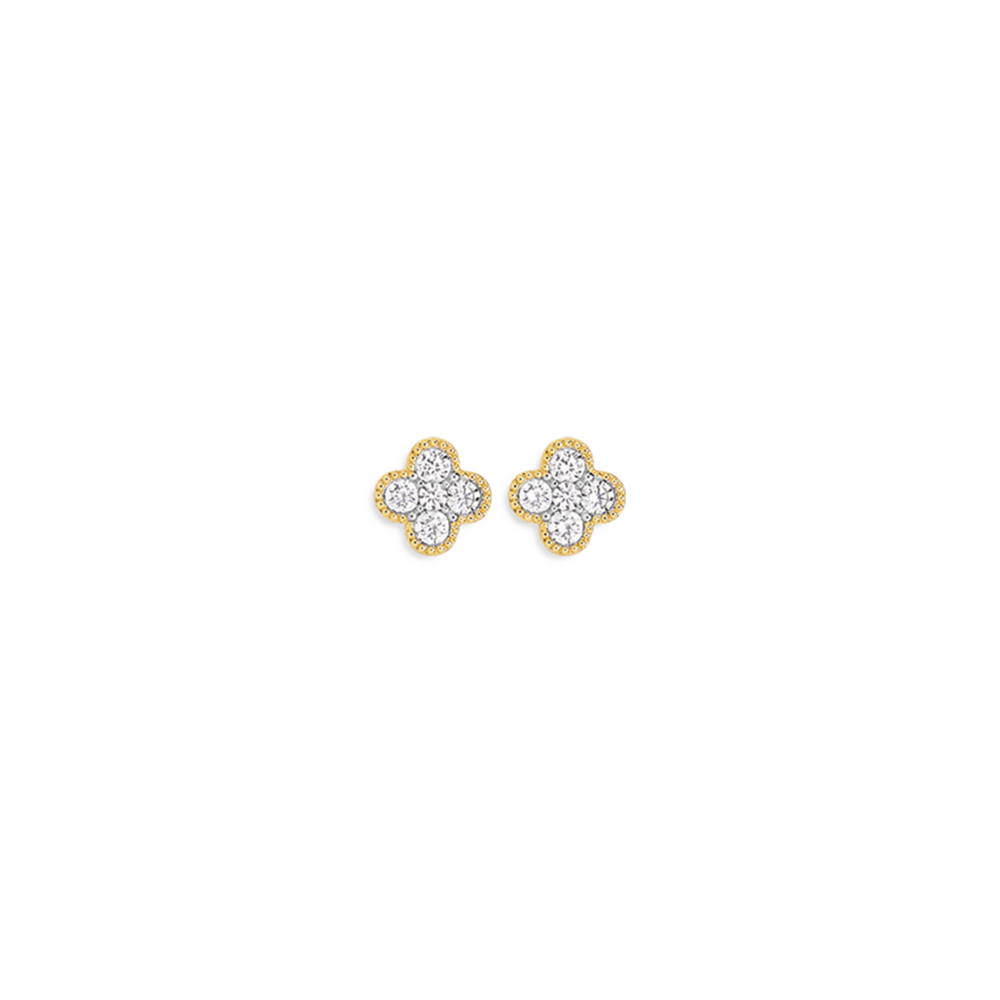 Alora 9ct Gold 1/2 Carat TW Lab Grown Diamond Clover Stud Earrings