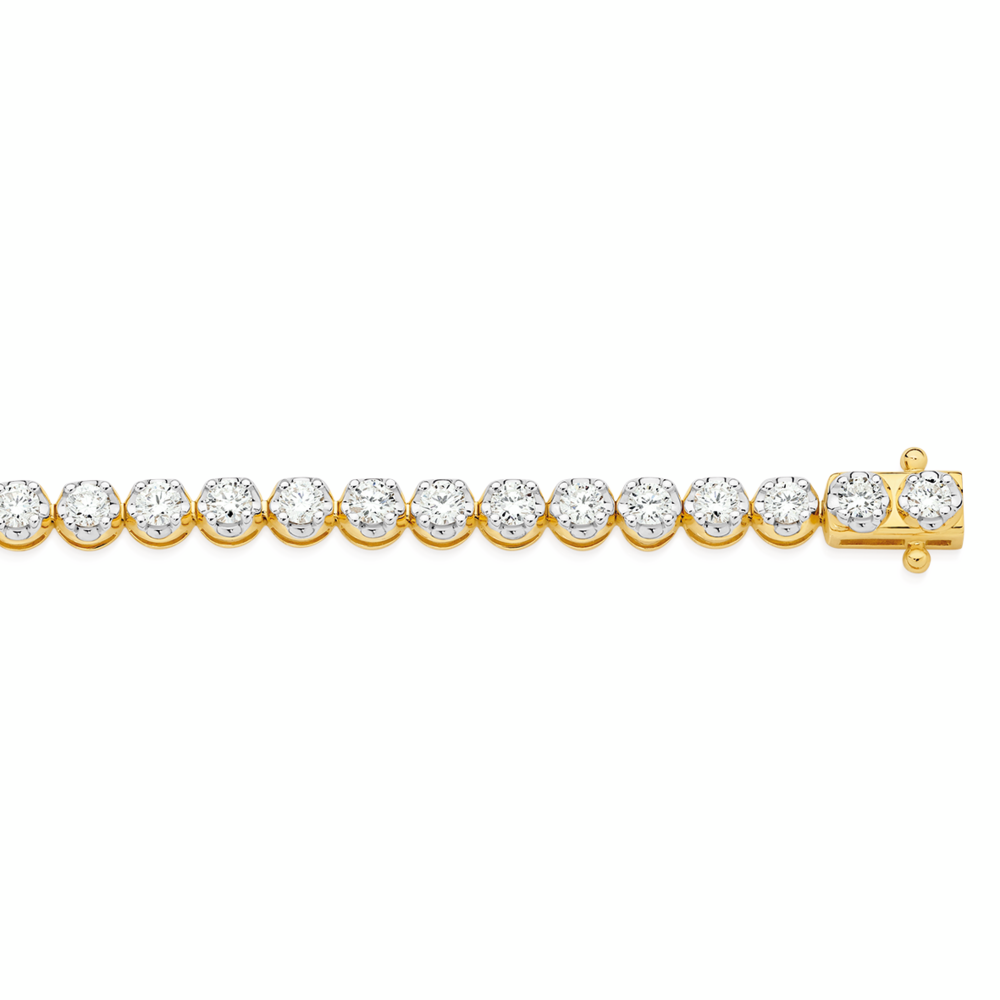 Alora 9ct Gold 3 Carats TW Lab Grown Diamond Tennis Bracelet