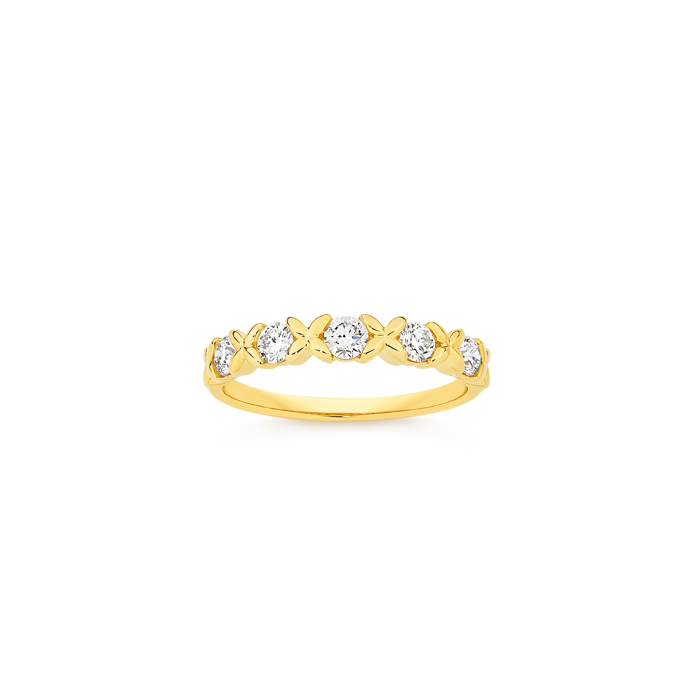 Alora 9ct Gold Lab Grown Diamond Hugs And Kisses Band