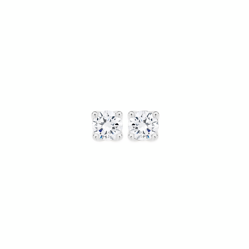 Alora 9ct White Gold 1/2 Carat TW Lab Grown Diamond 4 Claw Stud Earrings