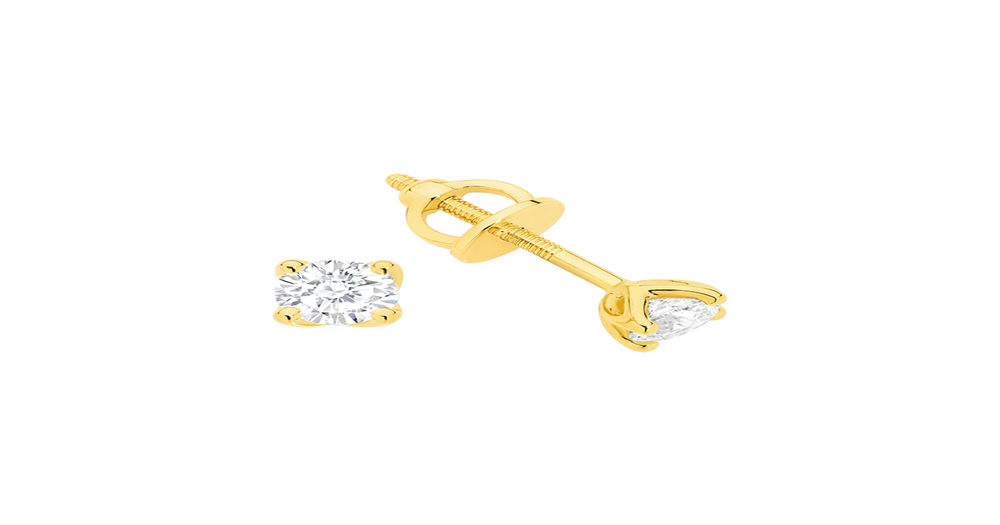 Alora By Prouds 14ct Gold Lab Grown Diamond 4 Claw Stud Earrings | Prouds