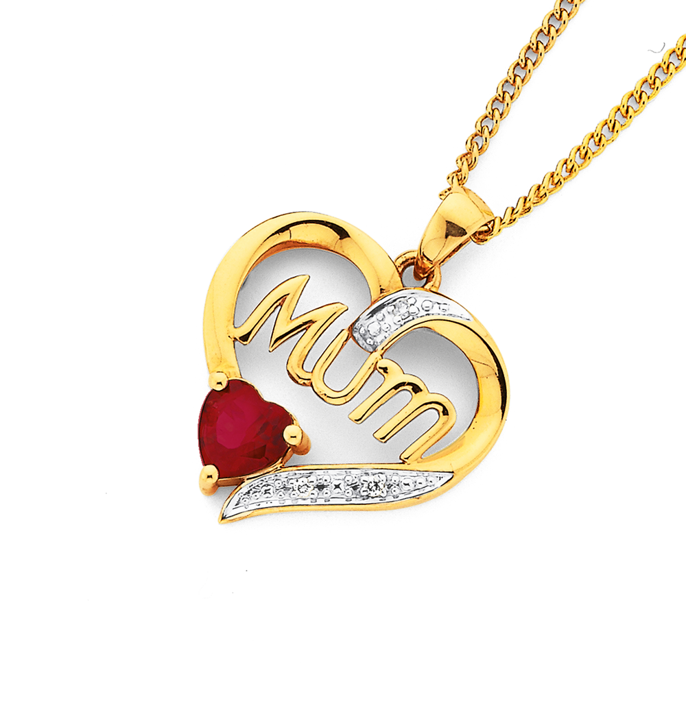 9ct Yellow Gold Diamond MUM Heart Shaped Pendant 4 Ladies Women Girls Chain  & Bracelet | in Edgware, London | Gumtree