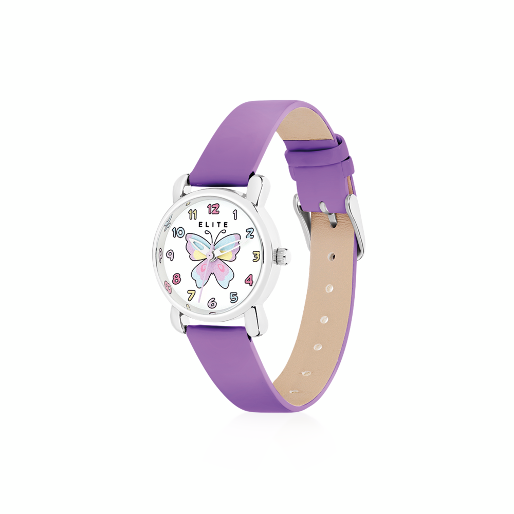 Montre Strada Butterfly Girls Bleu, Blanc, Violet - Bracelet Silicone, Pile Neuve, Neuf Sans étiquette