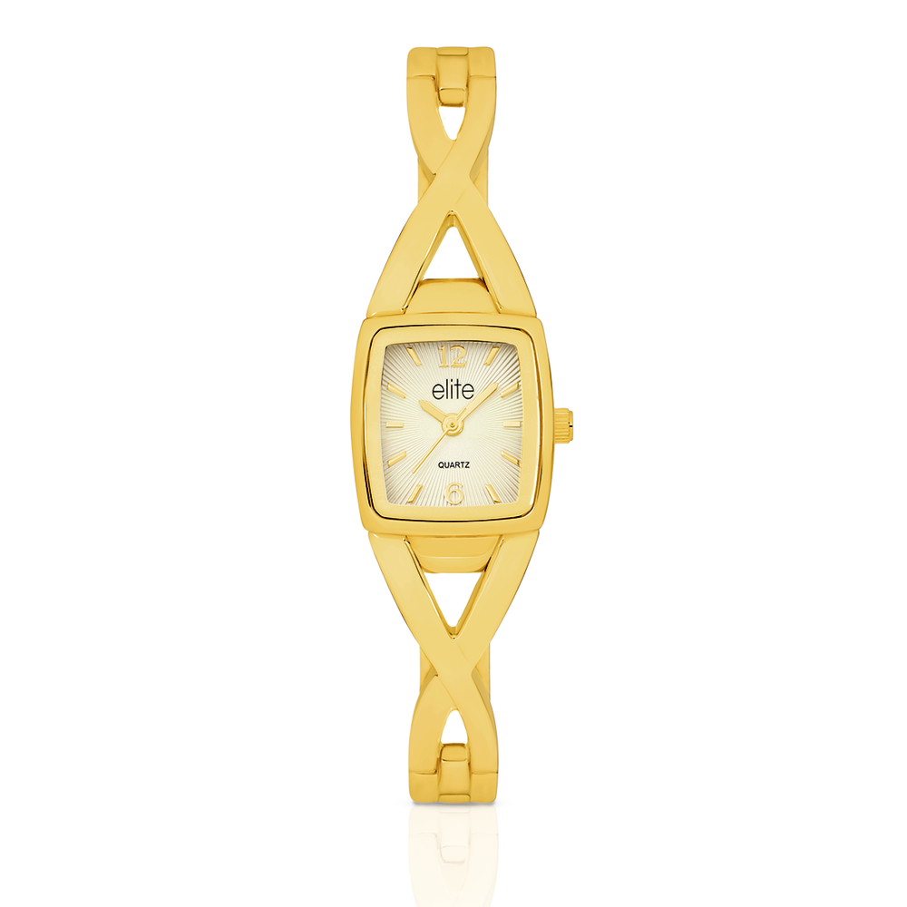 Elite Ladies Gold Tone Watch in Gold Prouds