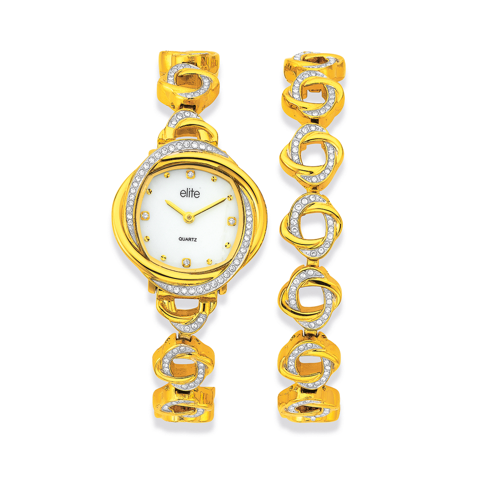 Buy Spirit Ladies Pale Gold Bracelet Watch And Bangle Gift Set | Womens  watches | Argos