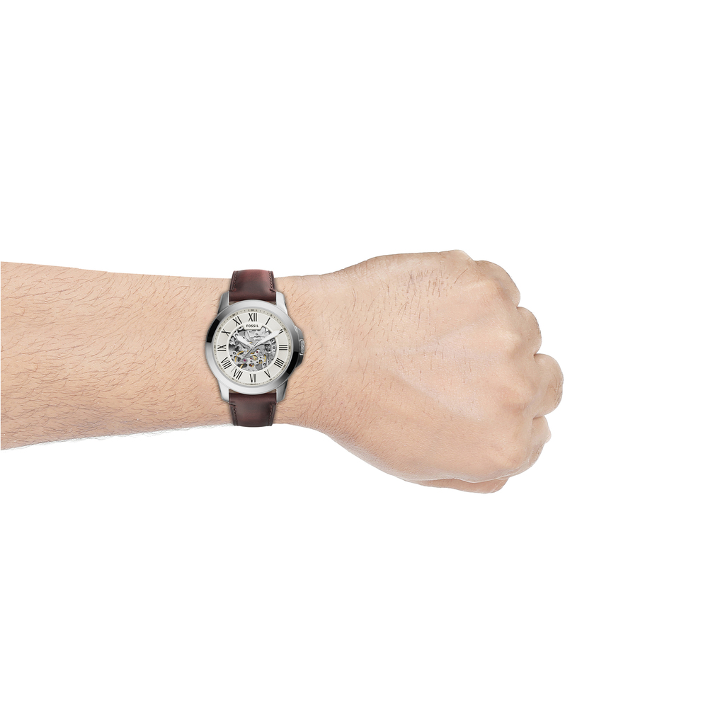 Fossil grant automatic on sale black leather watch