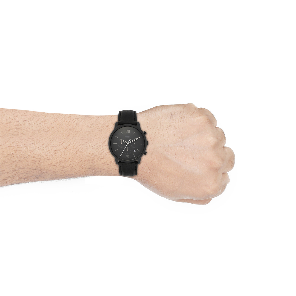 Fossil neutra chronograph top black leather watch