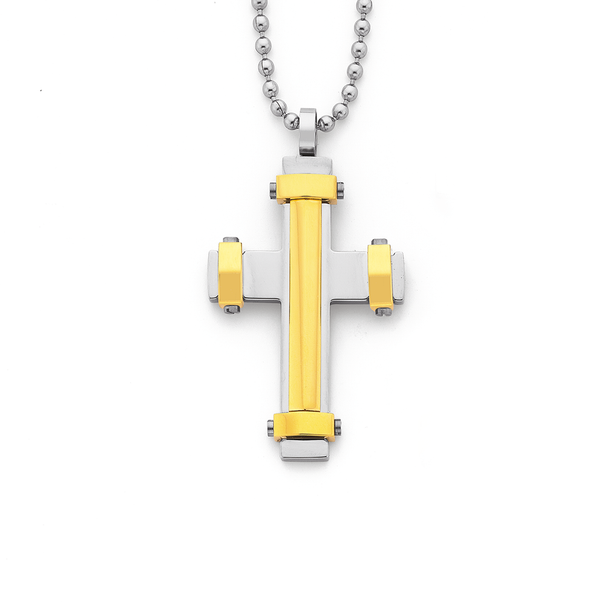 Gold Plate Steel Fancy Cross Pendant Pendants Prouds The Jewellers Gold Plate Steel Fancy Cross Pendant Pendants Prouds The Jewellers