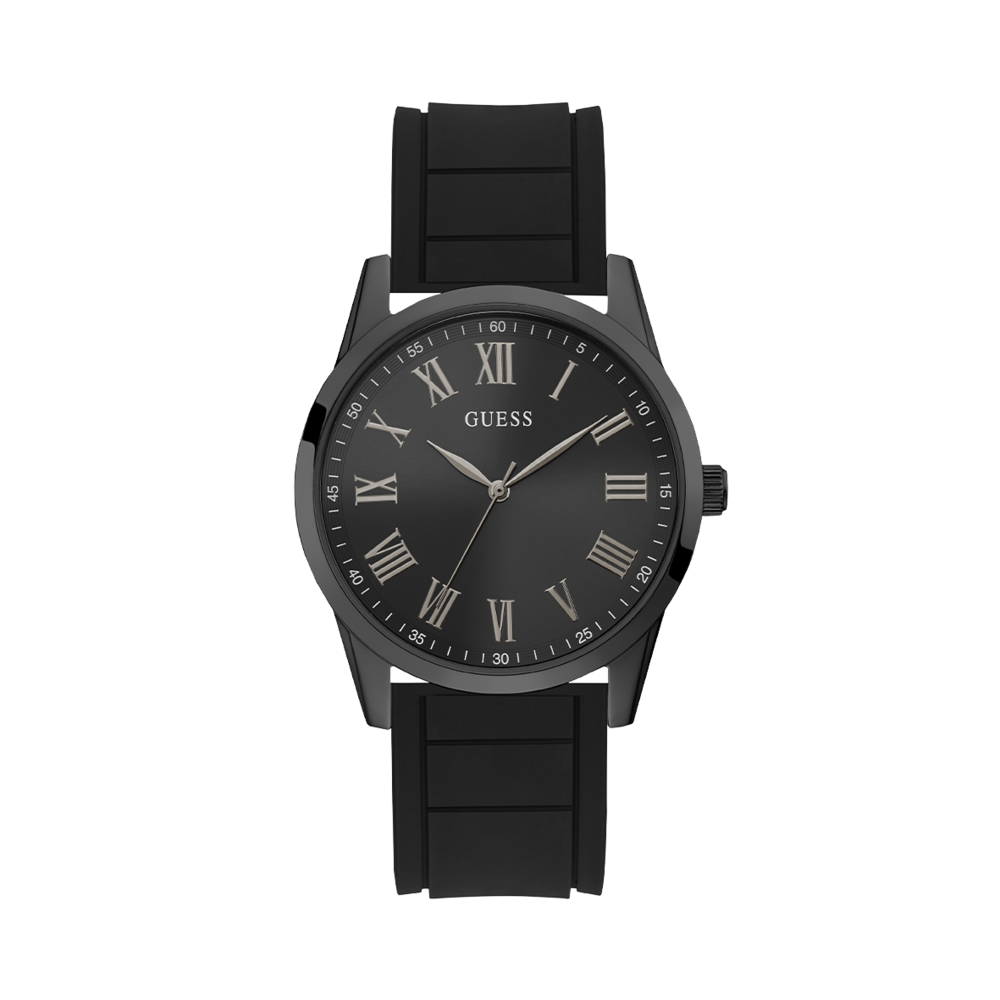 Guess black watch mens deals