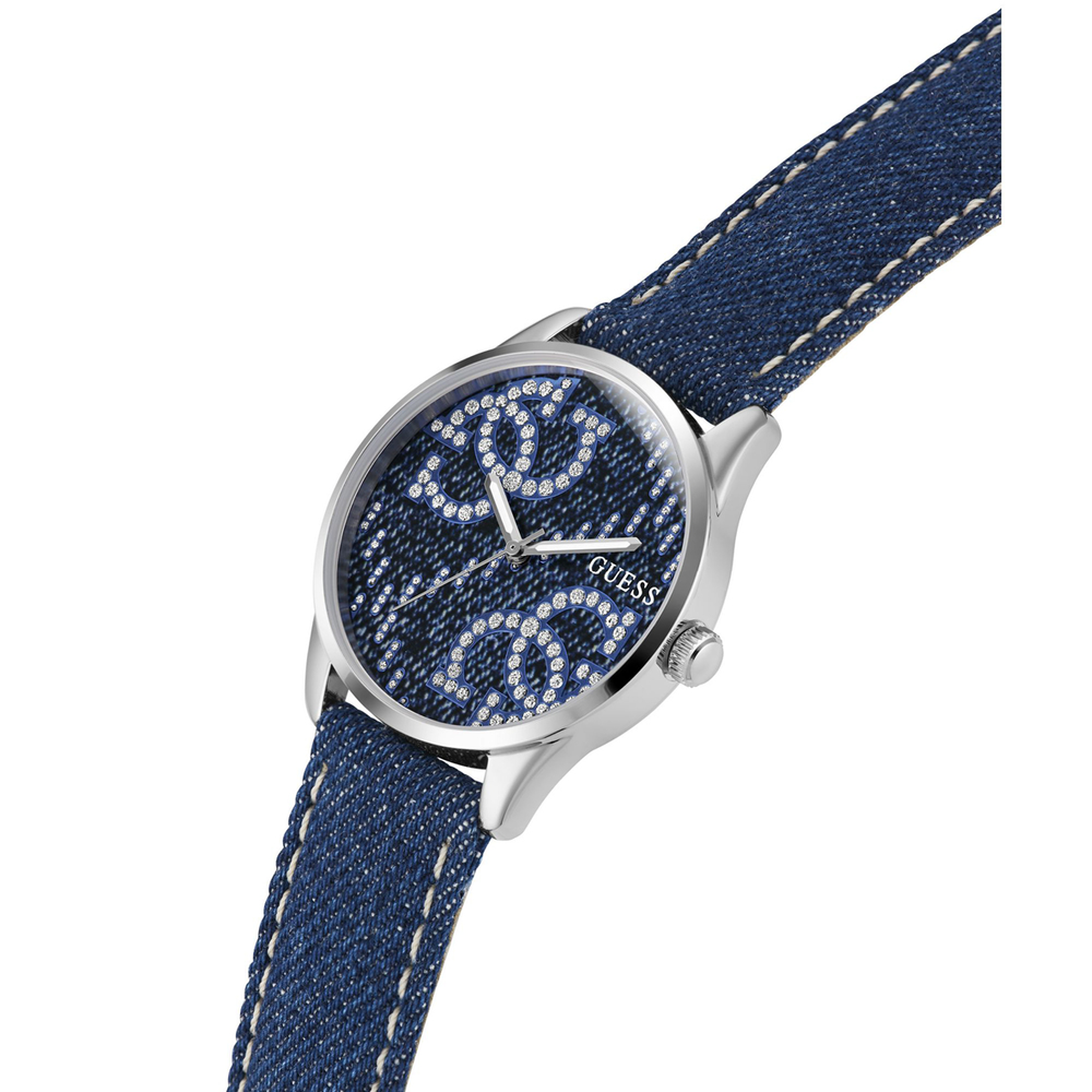 Guess G Stitch Ladies Watch in Silver Prouds