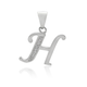 Initial H Letter Pendant in Sterling Silver with CZ