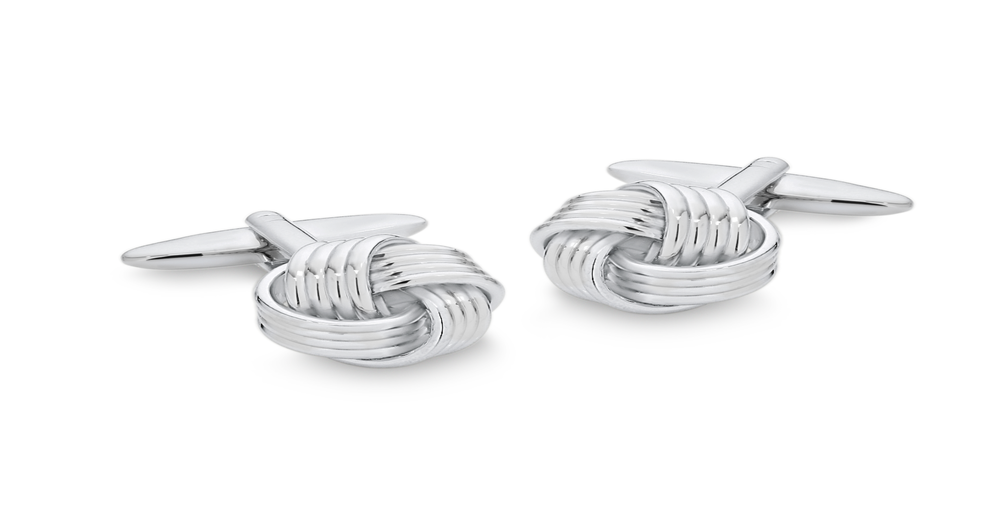 Laidlaw + Leeds Stainless Steel Knot Cufflinks Prouds