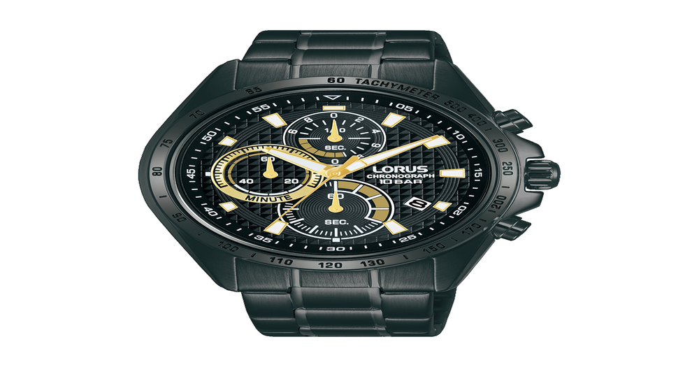 Lorus Men's Chronograph Watch in Black | Prouds