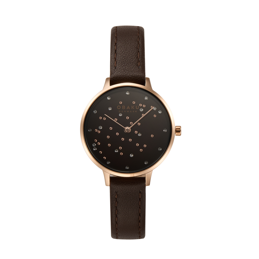 Obaku Diamant 1 - Walnut Ladies Watch in Brown | Prouds display picture 1