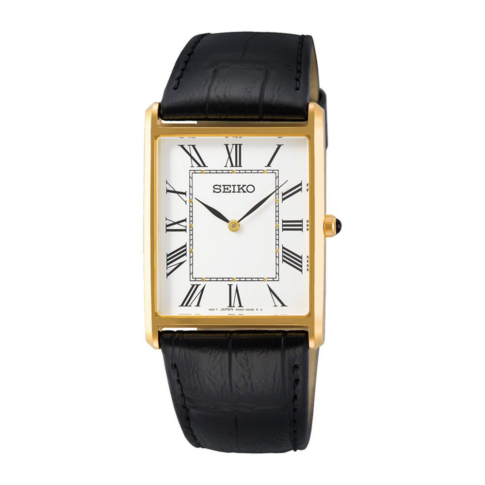 Seiko Men's Tank Essentials Quartz Swr052p in Black | Prouds