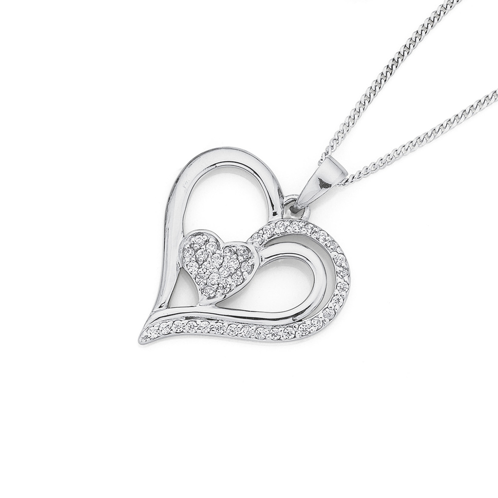 Sterling Silver CZ Snowflake Pendant 