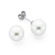 Silver 10mm Shell-Based Pearl Stud Earrings